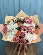 Букет цветов из:  Розы, Герберы и Хризантемы #REPLACE_PRED# Павловский