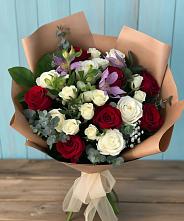 Букет цветов из:  Розы и Альстромерии #REPLACE_PRED# Павловский