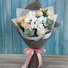 Букет цветов из:  Хризантемы и Розы #REPLACE_PRED# Павловский