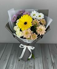 Букет цветов из:  Розы, Герберы и Хризантемы в Павловский