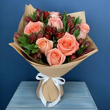 Букет цветов из:  Розы и Альстромерии в Павловский