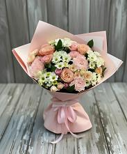 Букет цветов из:  Гвоздики, Розы и Хризантемы в Павловский