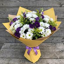 Букет цветов из:  Ирисы, Хризантемы и Ромашки в Павловский