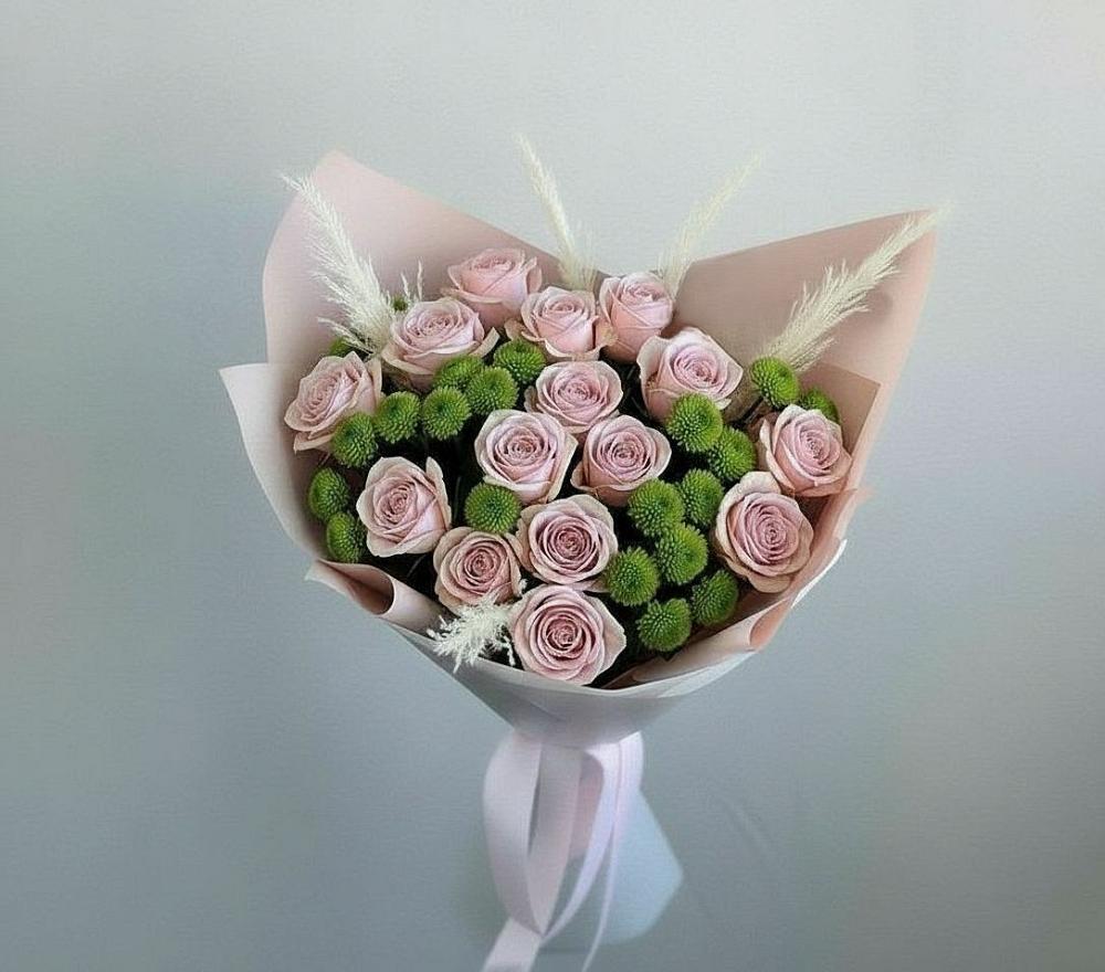 Букет цветов из: Розы и Хризантемы в Павловский