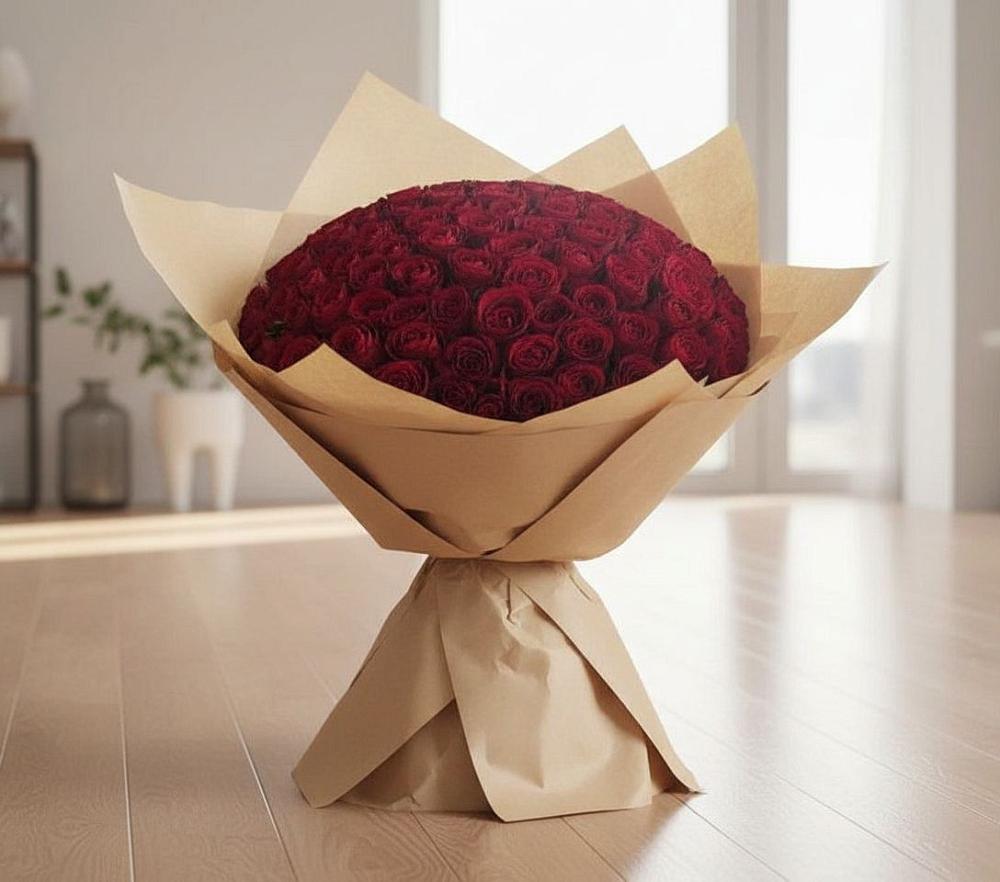 Букет 101 Красная роза в Павловский