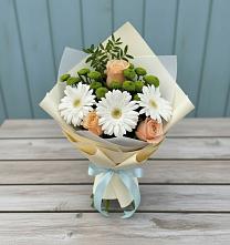 Букет цветов из:  Герберы, Розы и Хризантемы #REPLACE_PRED# Павловский