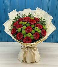 Букет цветов из:  Розы и Хризантемы #REPLACE_PRED# Павловский