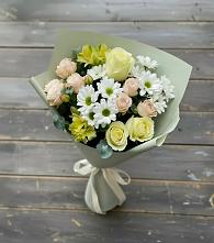Букет цветов из:  Альстромерии, Розы и Хризантемы #REPLACE_PRED# Павловский