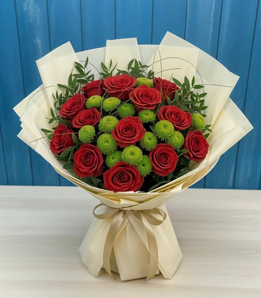 Букет цветов из: Розы и Хризантемы в Павловский